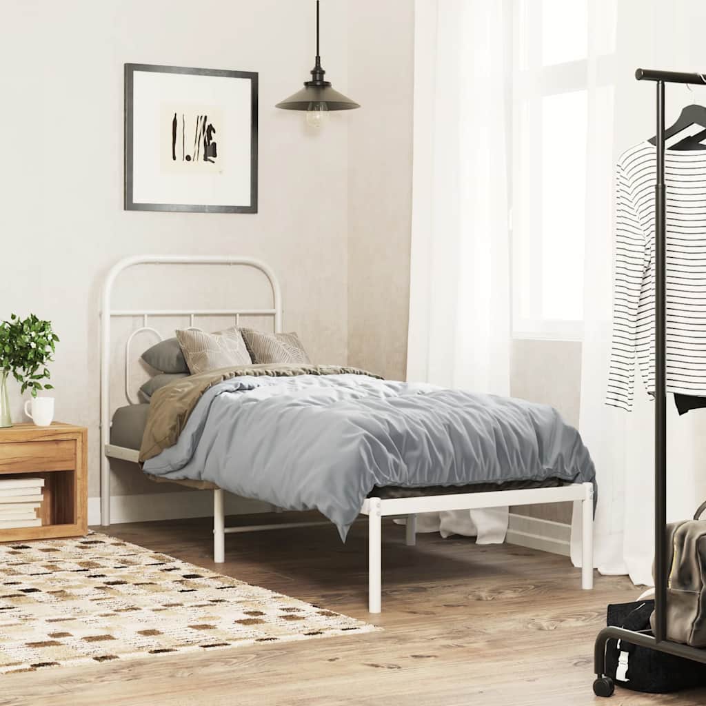 vidaXL Metalowe wymienne wezgłowie, białe, 75 cm
