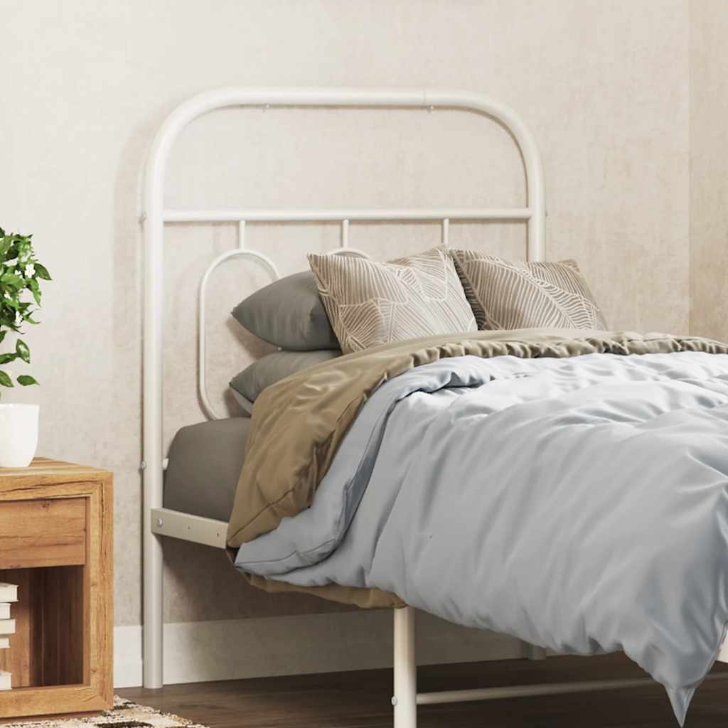 vidaXL Metalowe wymienne wezgłowie, białe, 75 cm