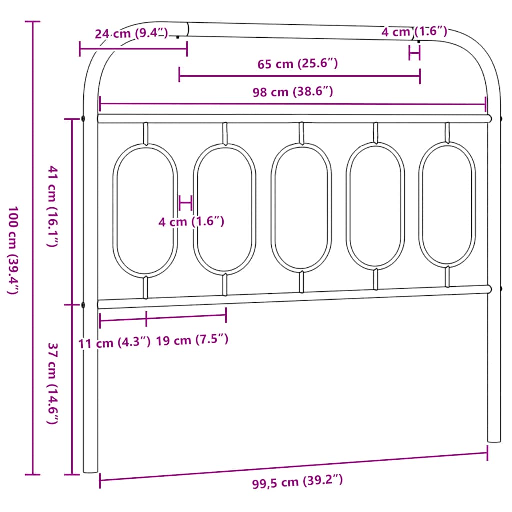 vidaXL Metalowe wymienne wezgłowie, białe, 100 cm