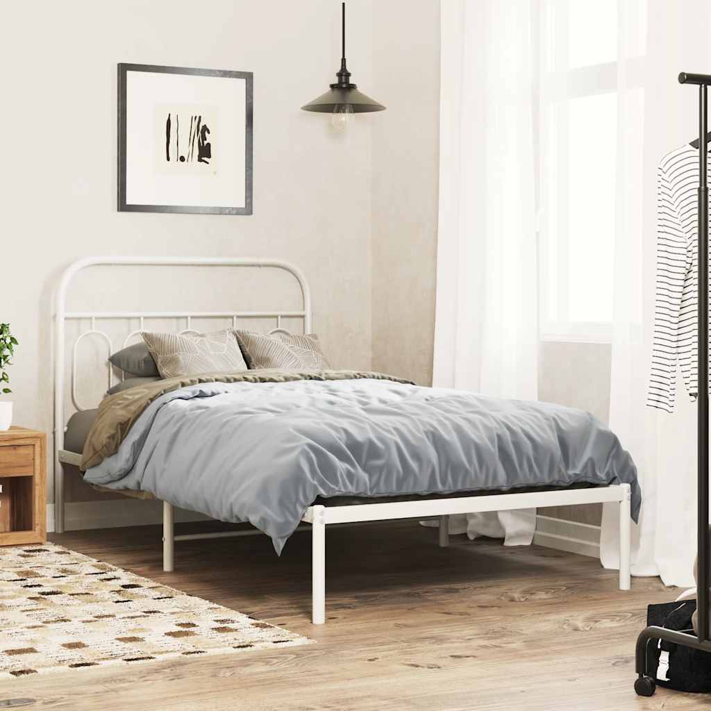 vidaXL Metalowe wymienne wezgłowie, białe, 107 cm