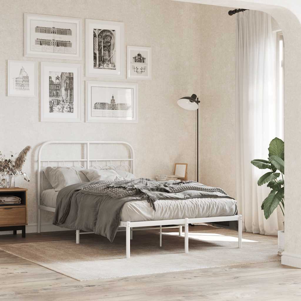 vidaXL Metalowe wymienne wezgłowie, białe, 120 cm