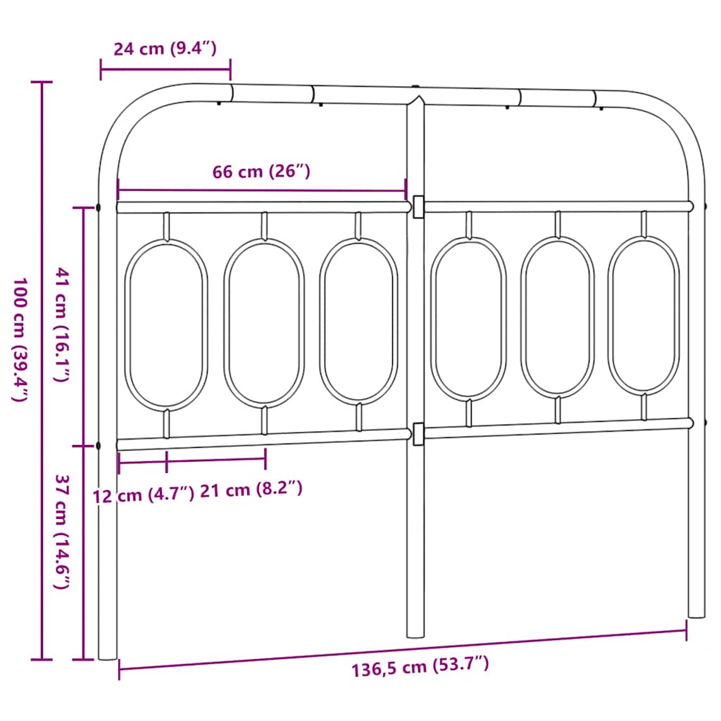 vidaXL Metalowe wymienne wezgłowie, białe, 137 cm