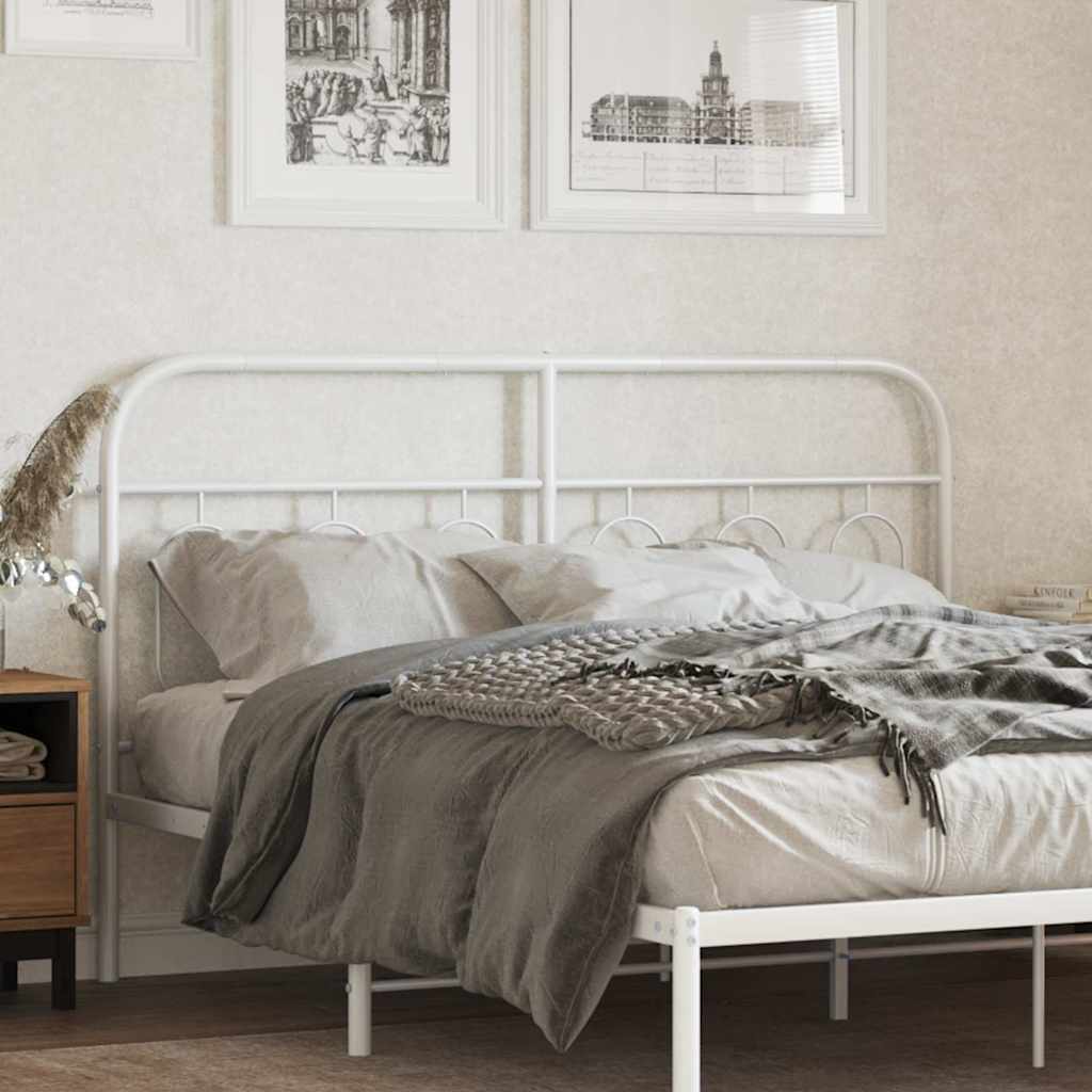vidaXL Metalowe wymienne wezgłowie, białe, 137 cm
