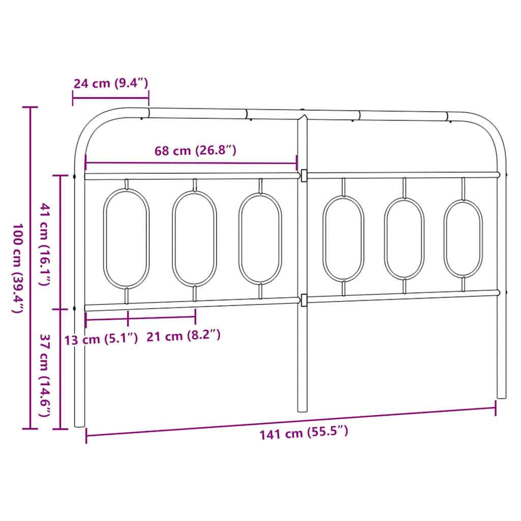 vidaXL Metalowe wymienne wezgłowie, białe, 140 cm
