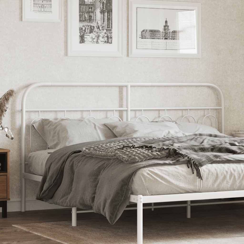 vidaXL Metalowe wymienne wezgłowie, białe, 160 cm