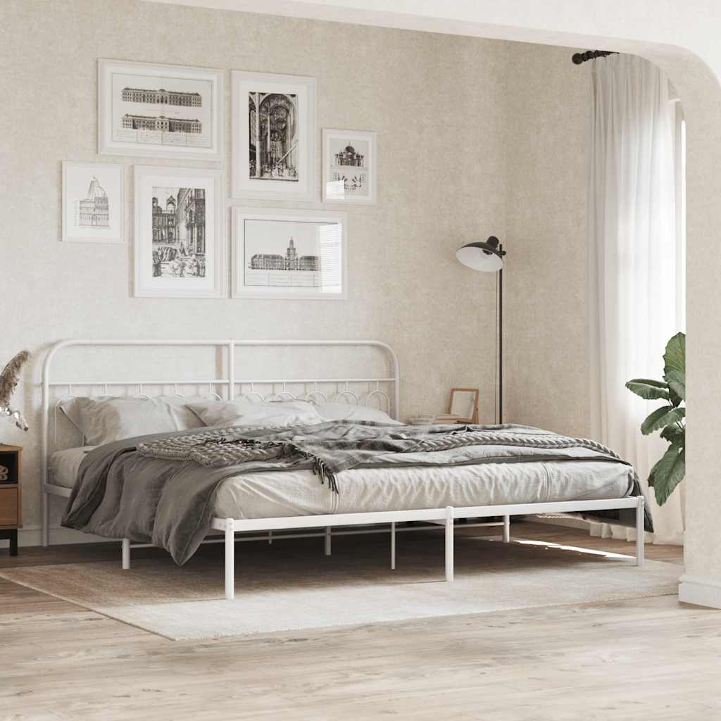 vidaXL Metalowe wymienne wezgłowie, białe, 200 cm