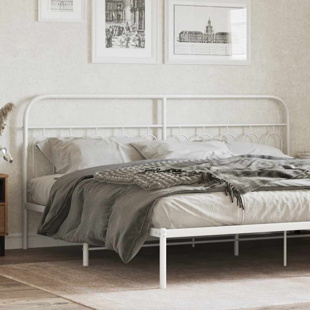 vidaXL Metalowe wymienne wezgłowie, białe, 200 cm