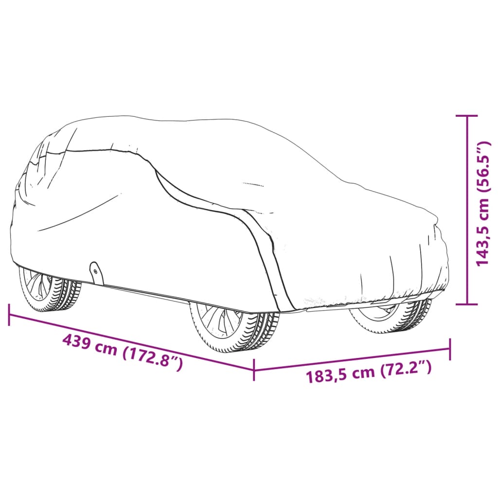 vidaXL Pokrowiec na samochód typu SUV, pełny, szary, M, włóknina