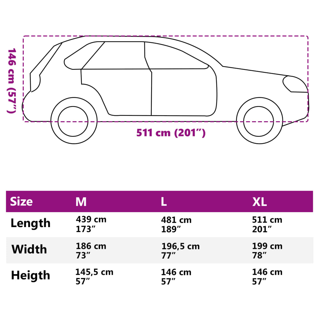 vidaXL Pokrowiec na samochód typu SUV, z paskami, pełny, XL, PEVA