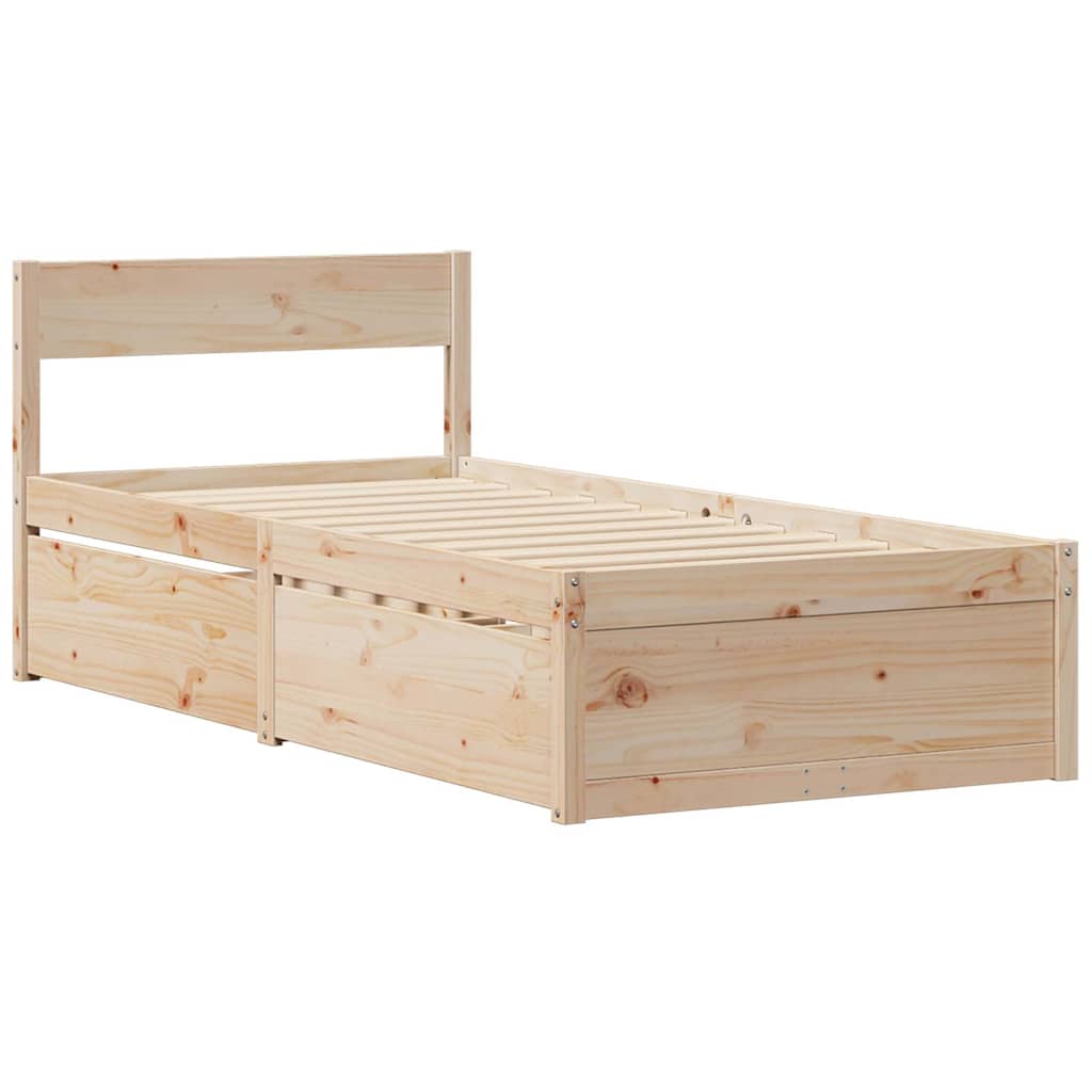 vidaXL Rama łóżka bez materaca, 90x190 cm, lite drewno sosnowe
