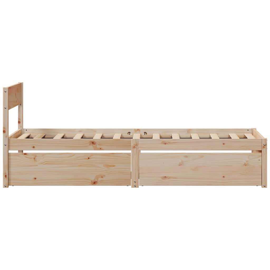 vidaXL Rama łóżka bez materaca, 75x190 cm, lite drewno sosnowe