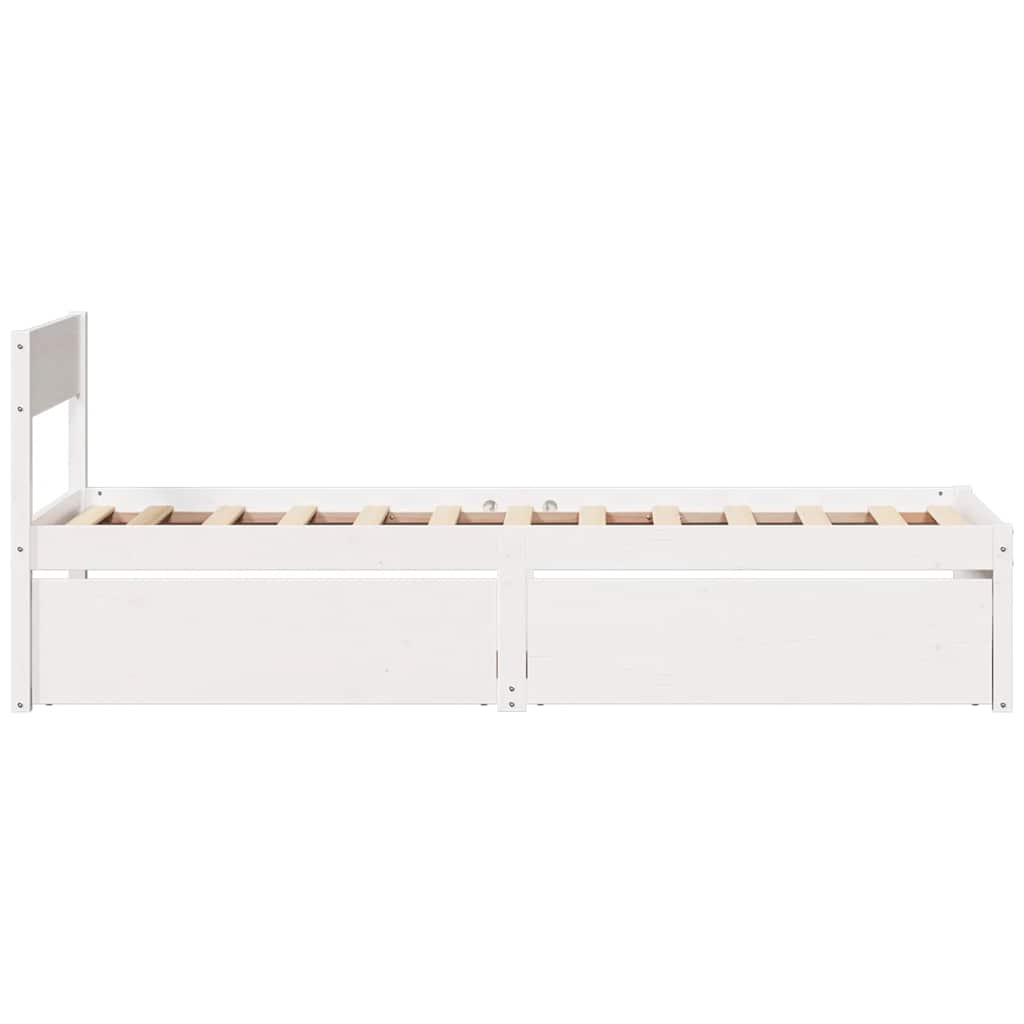 vidaXL Rama łóżka bez materaca, biała, 75x190 cm, lite drewno sosnowe
