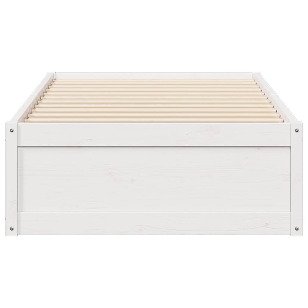 vidaXL Rama łóżka bez materaca, biała, 90x200 cm, lite drewno sosnowe