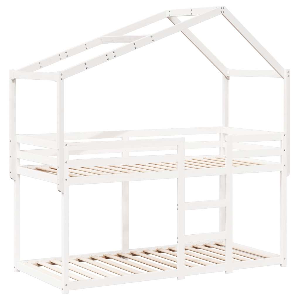 vidaXL Daszek do łóżka dziecięcego, biały, 203x95,5x142 cm, sosnowy