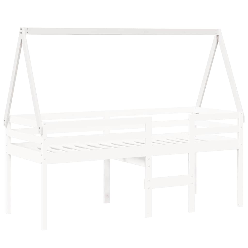 vidaXL Daszek do łóżka dziecięcego, biały, 209x95,5x88 cm, sosnowy