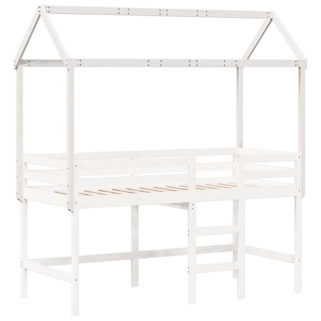 vidaXL Daszek do łóżka dziecięcego, biały, 217x95,5x159 cm, sosnowy