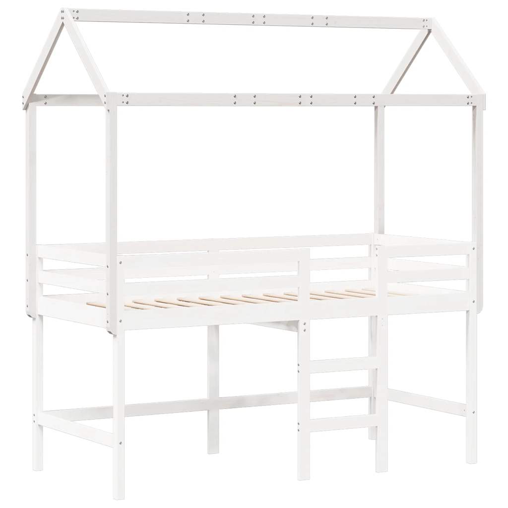 vidaXL Daszek do łóżka dziecięcego, biały, 207x95,5x159 cm, sosnowy