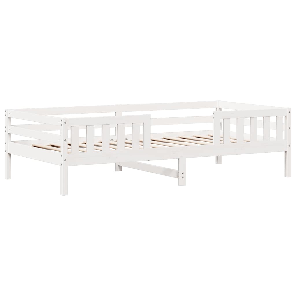 vidaXL Rama łóżka bez materaca, biała, 90x200 cm, lite drewno sosnowe