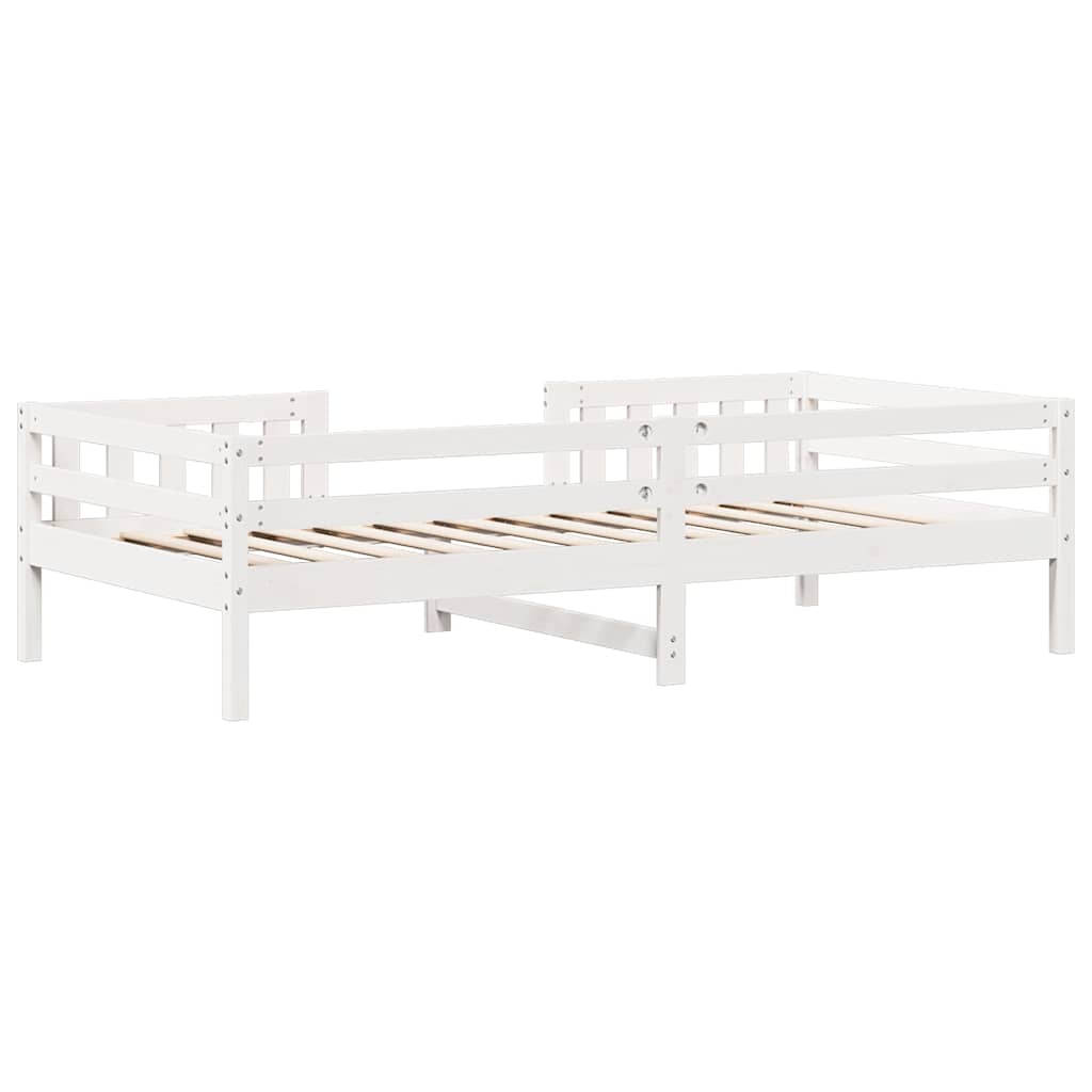 vidaXL Rama łóżka bez materaca, biała, 90x200 cm, lite drewno sosnowe