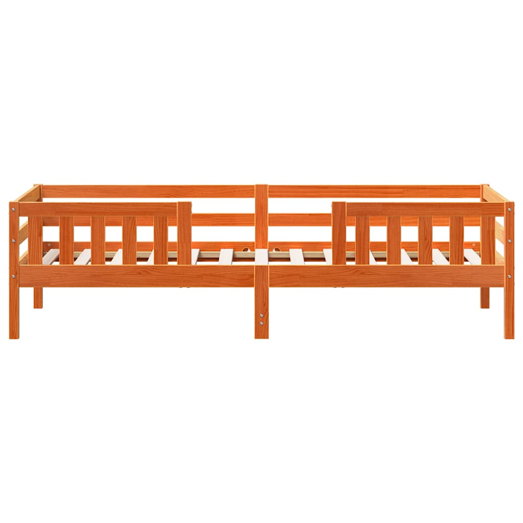 vidaXL Łóżko bez materaca, woskowy brąz, 80x200 cm, drewno sosnowe