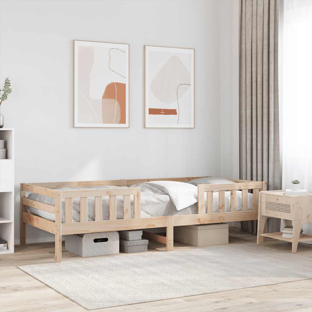 vidaXL Rama łóżka bez materaca, 90x190 cm, lite drewno sosnowe