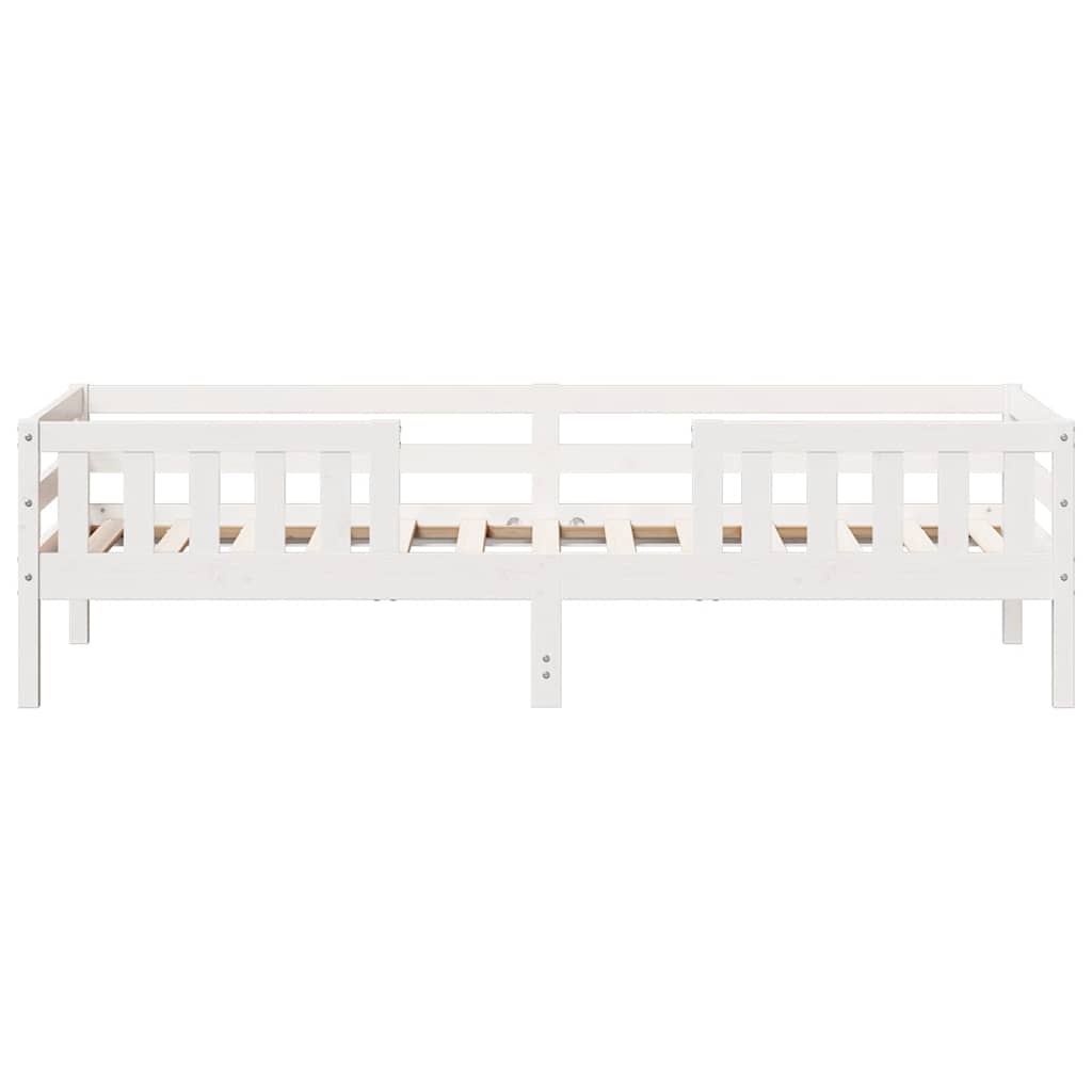 vidaXL Rama łóżka bez materaca, biała, 90x190 cm, lite drewno sosnowe