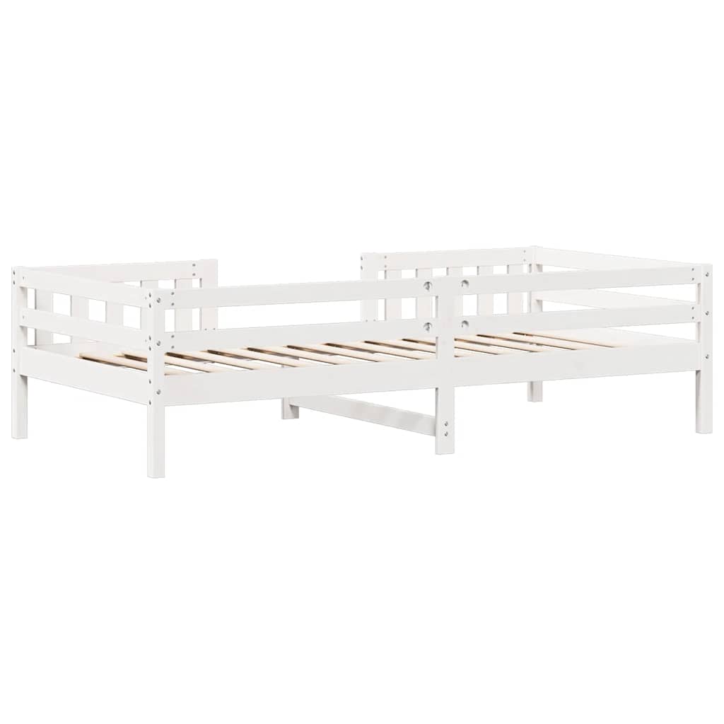 vidaXL Rama łóżka bez materaca, biała, 90x190 cm, lite drewno sosnowe