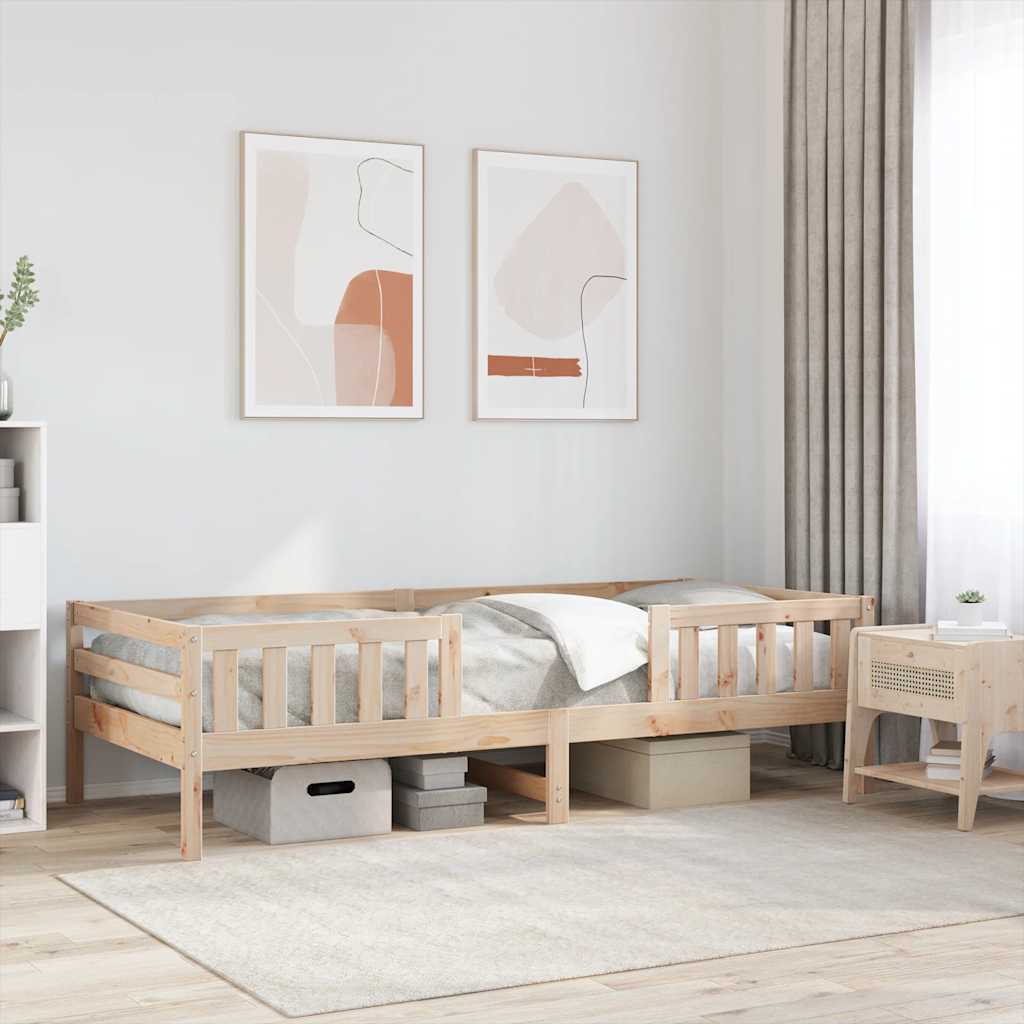 vidaXL Rama łóżka bez materaca, 75x190 cm, lite drewno sosnowe