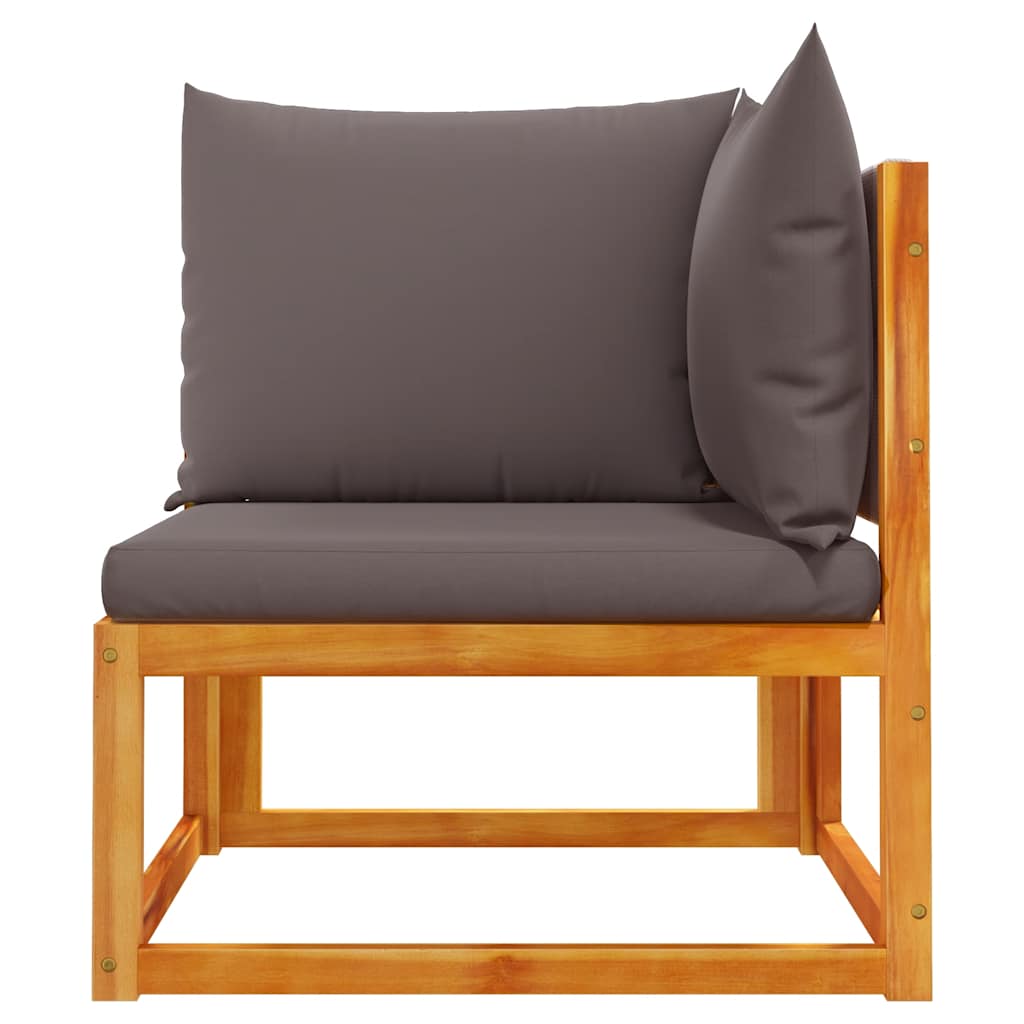 vidaXL Narożna sofa ogrodowa z poduszkami, drewno akacjowe i lina