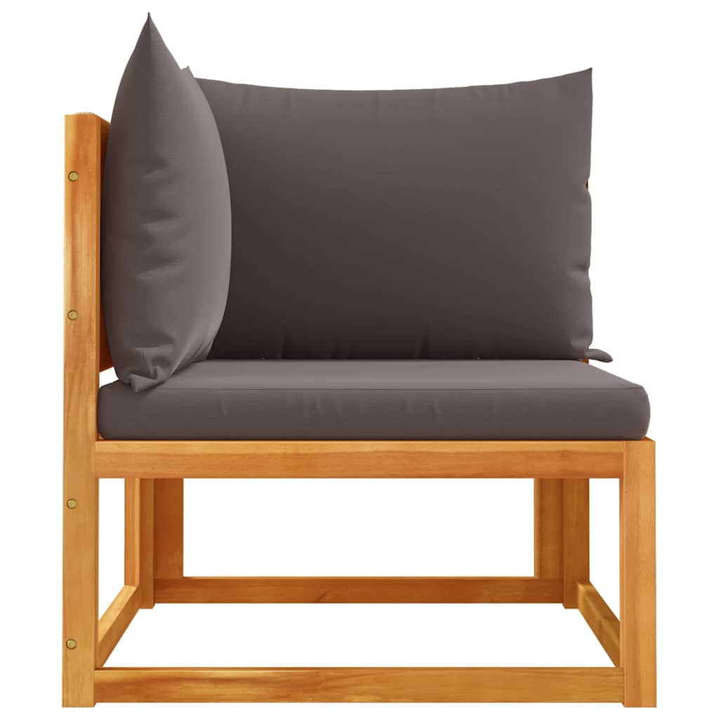 vidaXL Narożna sofa ogrodowa z poduszkami, drewno akacjowe i lina