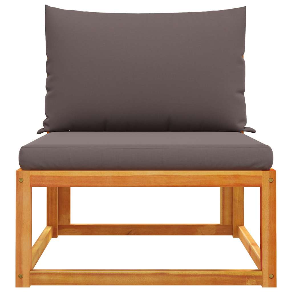 vidaXL Sofa ogrodowa bez podłokietników z poduszkami, drewno akacjowe i lina