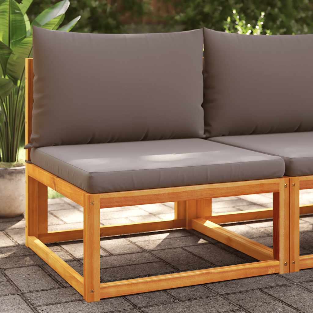 vidaXL Sofa ogrodowa bez podłokietników z poduszkami, drewno akacjowe i lina
