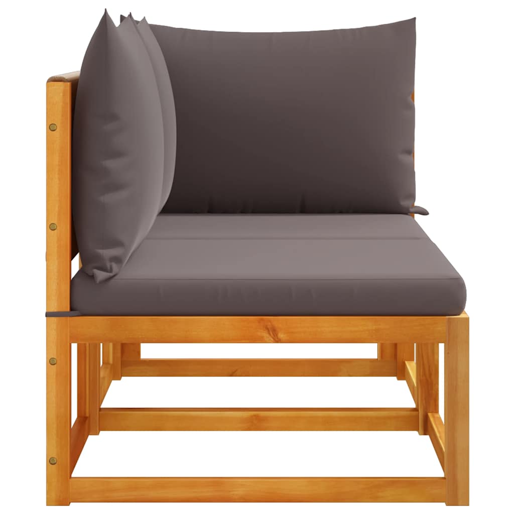 vidaXL Sofa ogrodowa z poduszkami, 2-osobowa, drewno akacjowe i lina