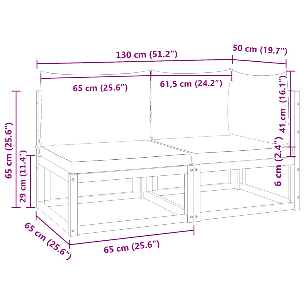 vidaXL Sofa ogrodowa z poduszkami, 2-osobowa, drewno akacjowe i lina