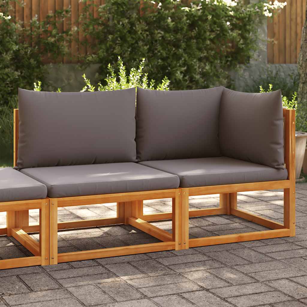 vidaXL Sofa ogrodowa z poduszkami, 2-osobowa, drewno akacjowe i lina
