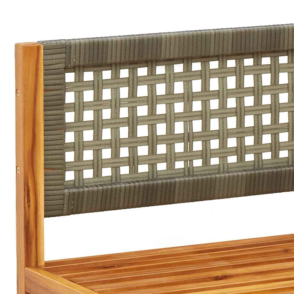 vidaXL Narożna sofa ogrodowa z poduszkami, drewno akacjowe i rattanowe