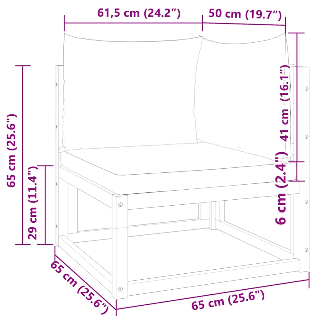 vidaXL Narożna sofa ogrodowa z poduszkami, drewno akacjowe i rattanowe