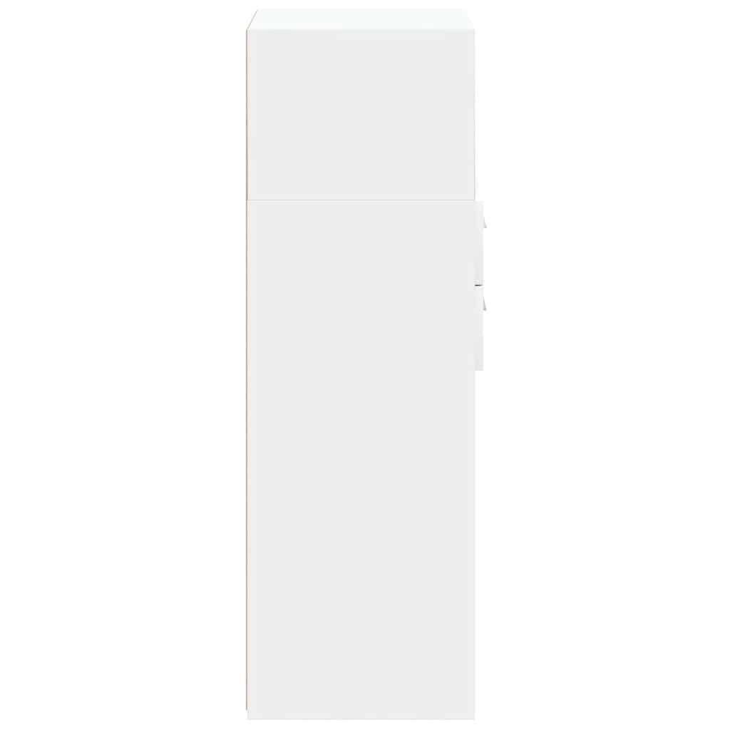 vidaXL Wysoka szafka, biała, 30x42,5x124 cm, materiał drewnopochodny