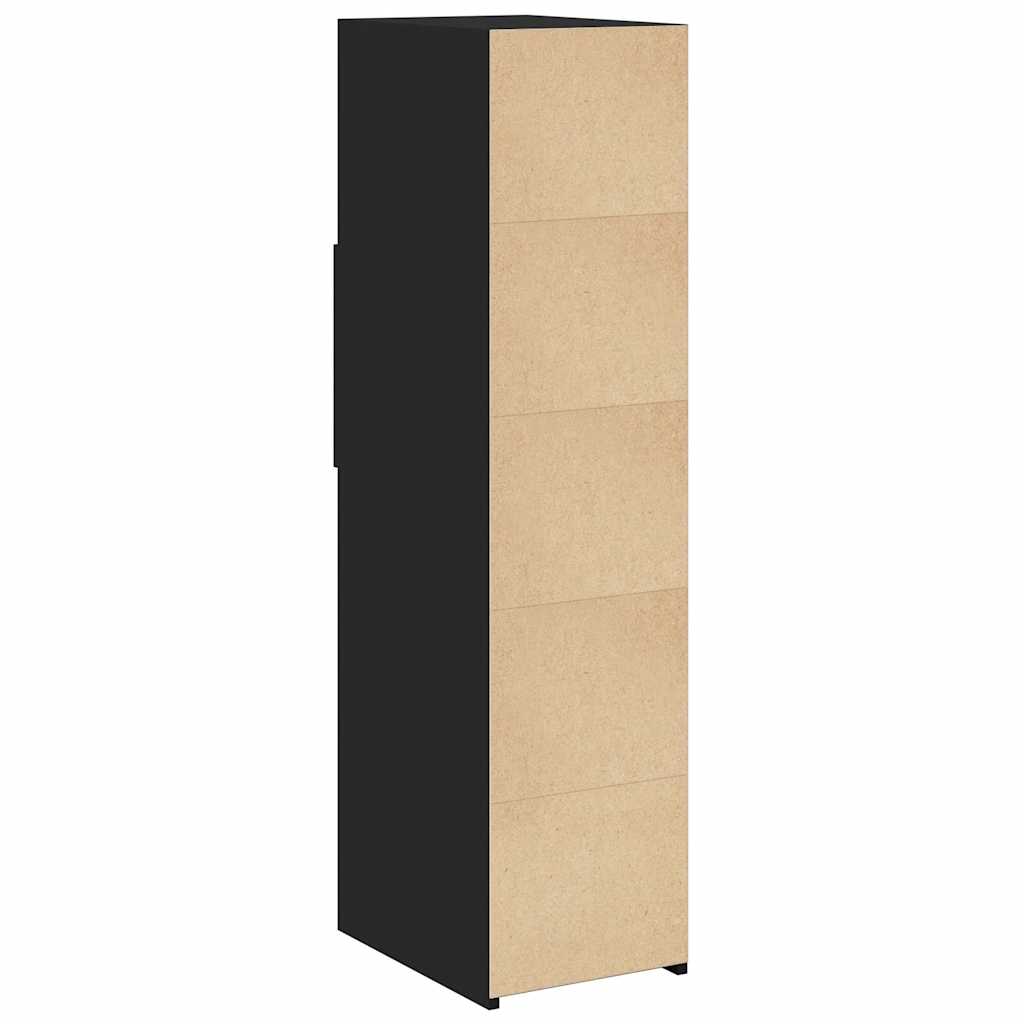 vidaXL Wysoka szafka, czarna, 30x42,5x124 cm, materiał drewnopochodny