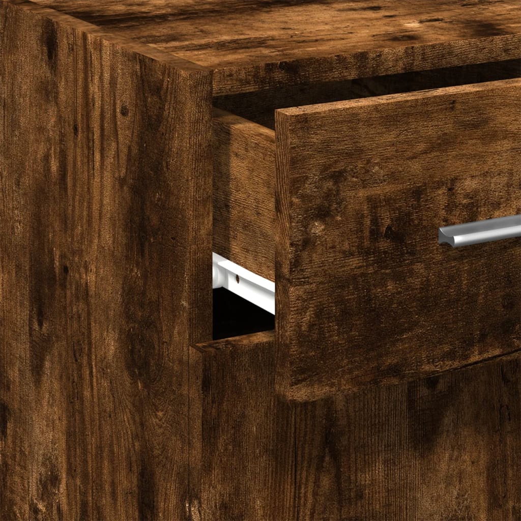 vidaXL Komoda, przydymiony dąb, 30x42,5x93 cm, materiał drewnopochodny