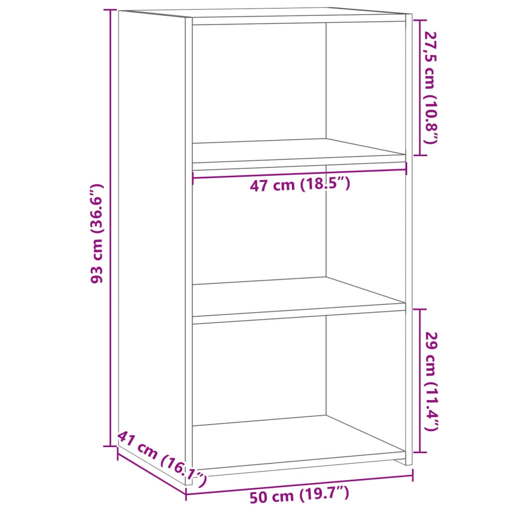 vidaXL Szafka, biała, 50x41x93 cm, materiał drewnopochodny