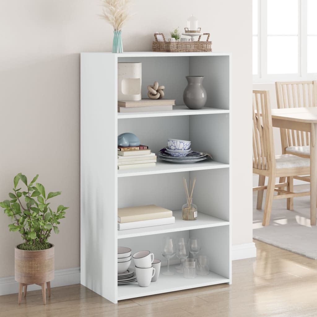 vidaXL Wysoka szafka, biała, 70x41x124 cm, materiał drewnopochodny