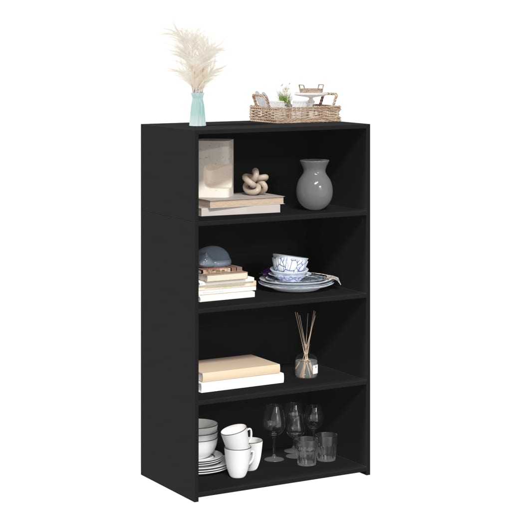 vidaXL Wysoka szafka, czarna, 70x41x124 cm, materiał drewnopochodny