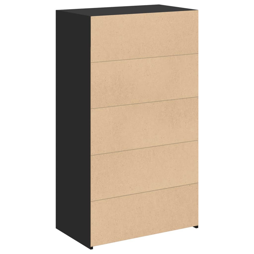 vidaXL Wysoka szafka, czarna, 70x41x124 cm, materiał drewnopochodny