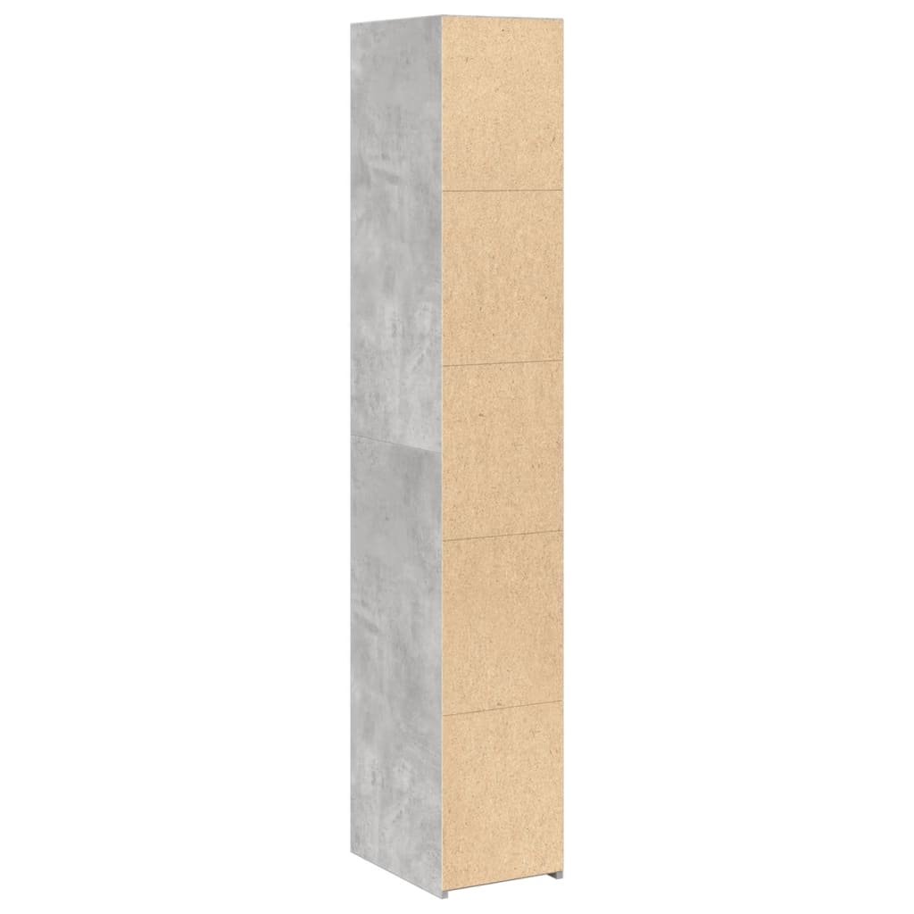 vidaXL Wysoka szafka, szara, 30x41x185 cm, materiał drewnopochodny