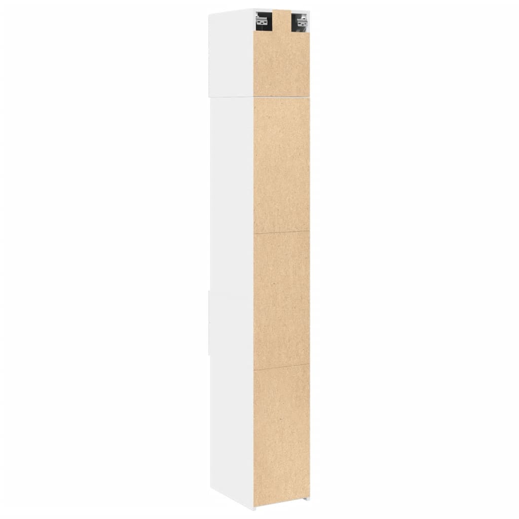 vidaXL Wąska szafka, biała, 30x42,5x225 cm, materiał drewnopochodny