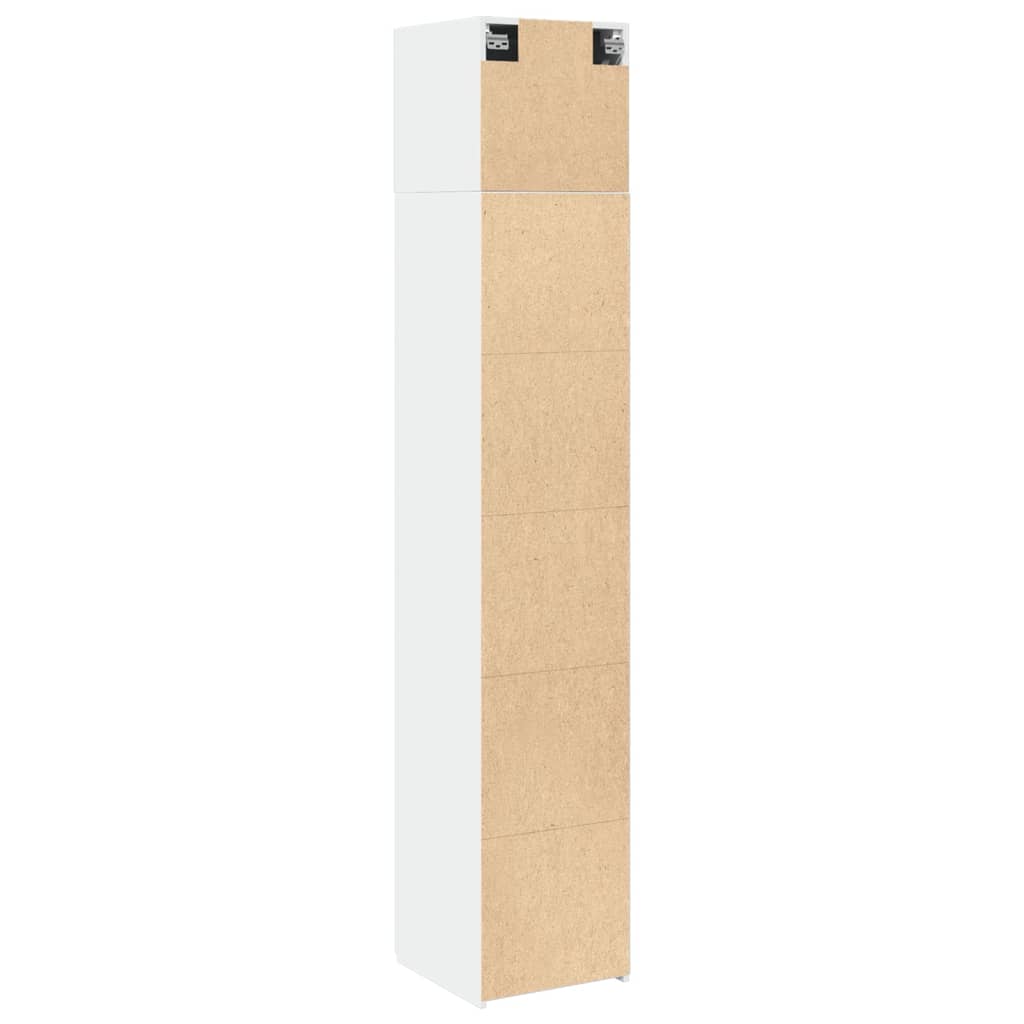 vidaXL Wąska szafka, biała, 40x42,5x225 cm, materiał drewnopochodny