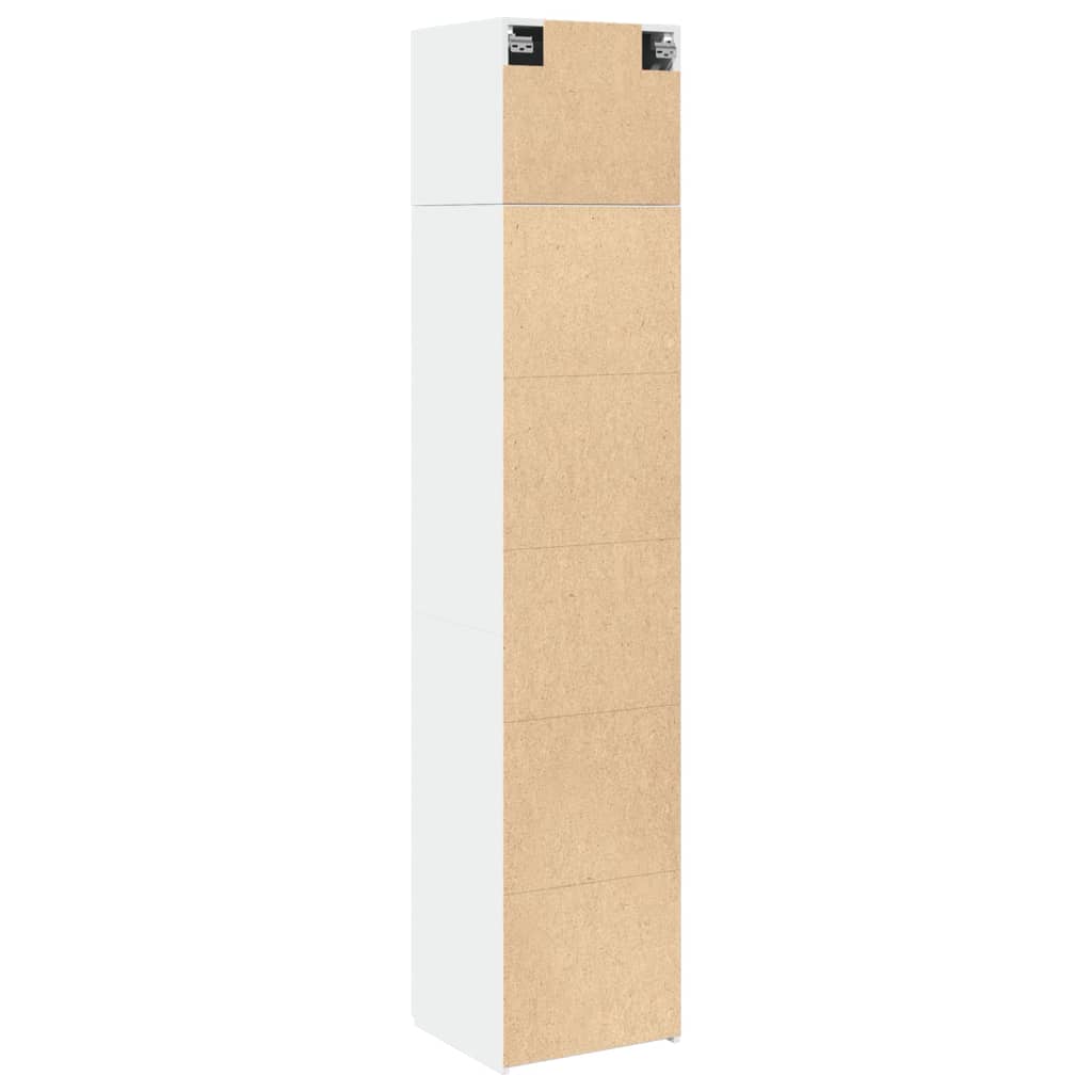 vidaXL Wąska szafka, biała, 45x42,5x225 cm, materiał drewnopochodny