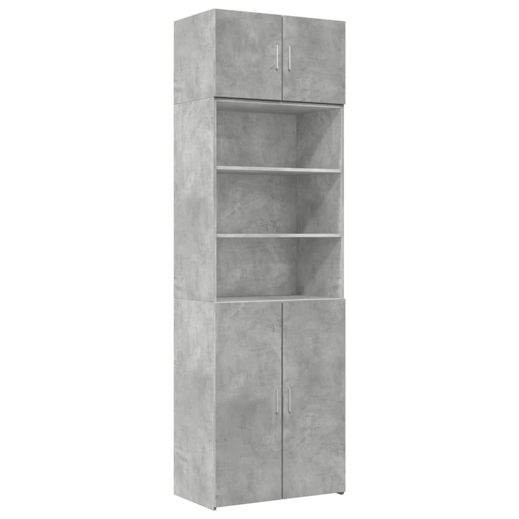 vidaXL Szafka, szarość betonu, 70x42,5x225 cm, materiał drewnopochodny