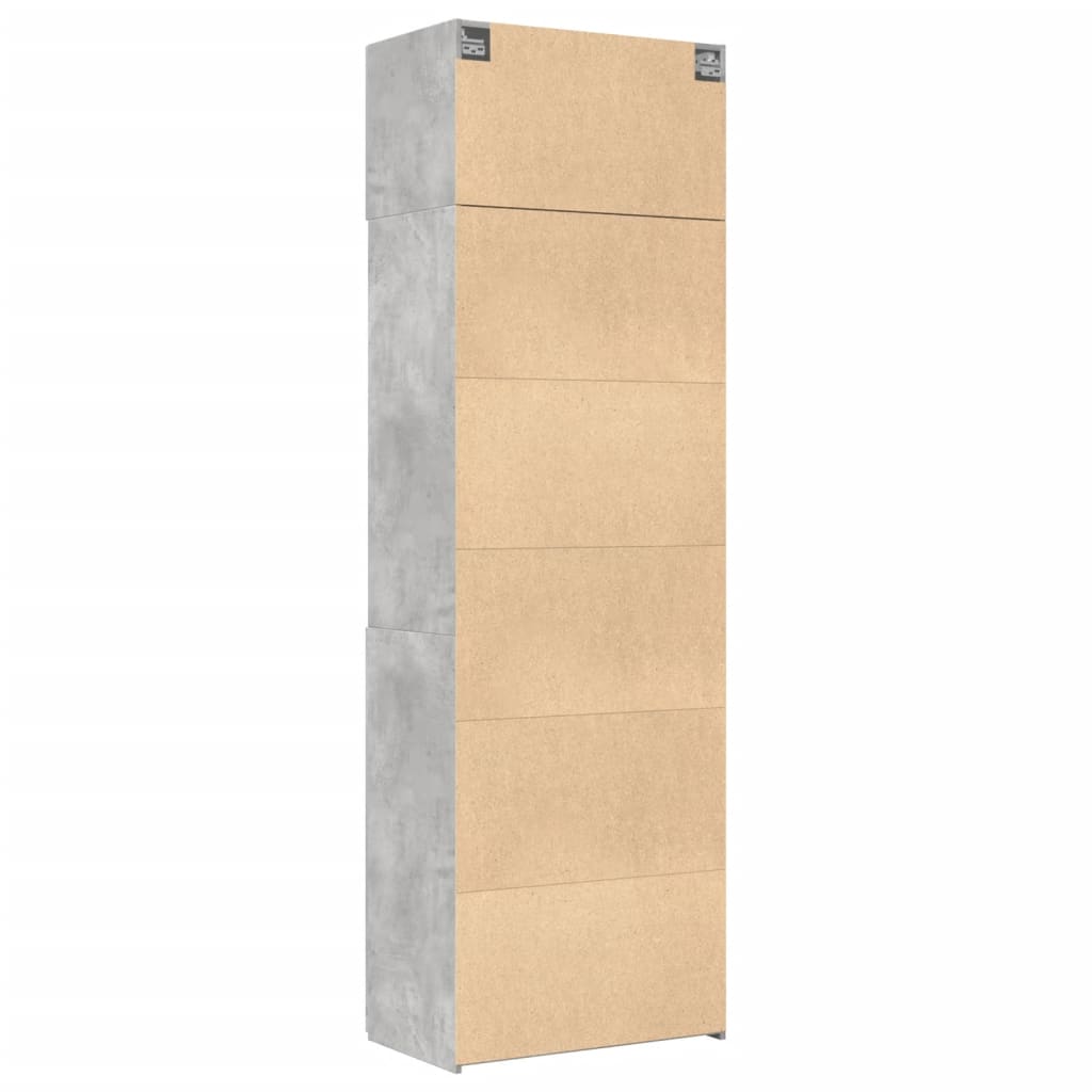 vidaXL Szafka, szarość betonu, 70x42,5x225 cm, materiał drewnopochodny